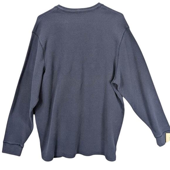 Old Navy Shirt XXL Navy Long Sleeve Thermal Waffle Knit Tribeca NYC 93 Graphic - Picture 2 of 10